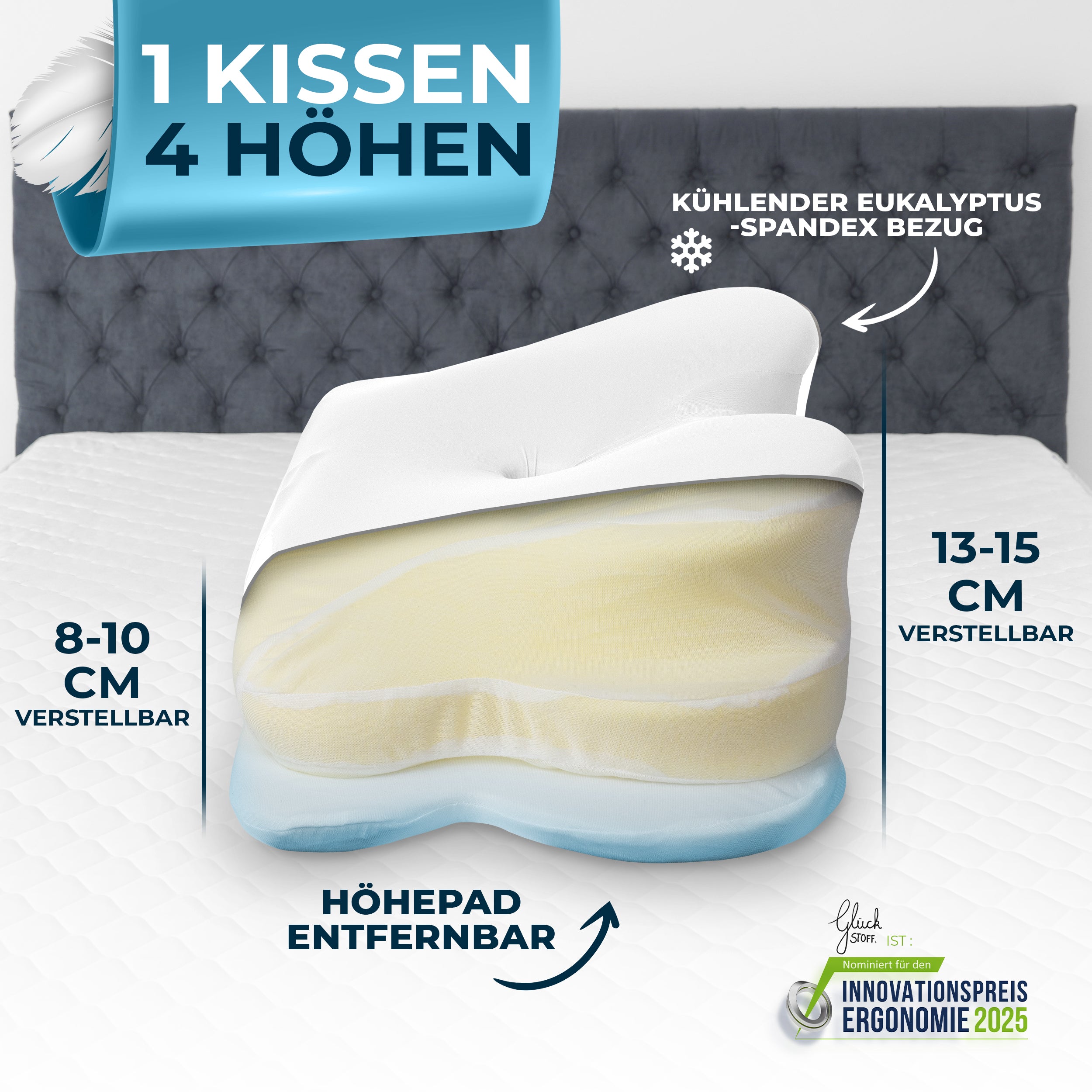 Orthopädisches Kissen - Weiß (Allrounder)