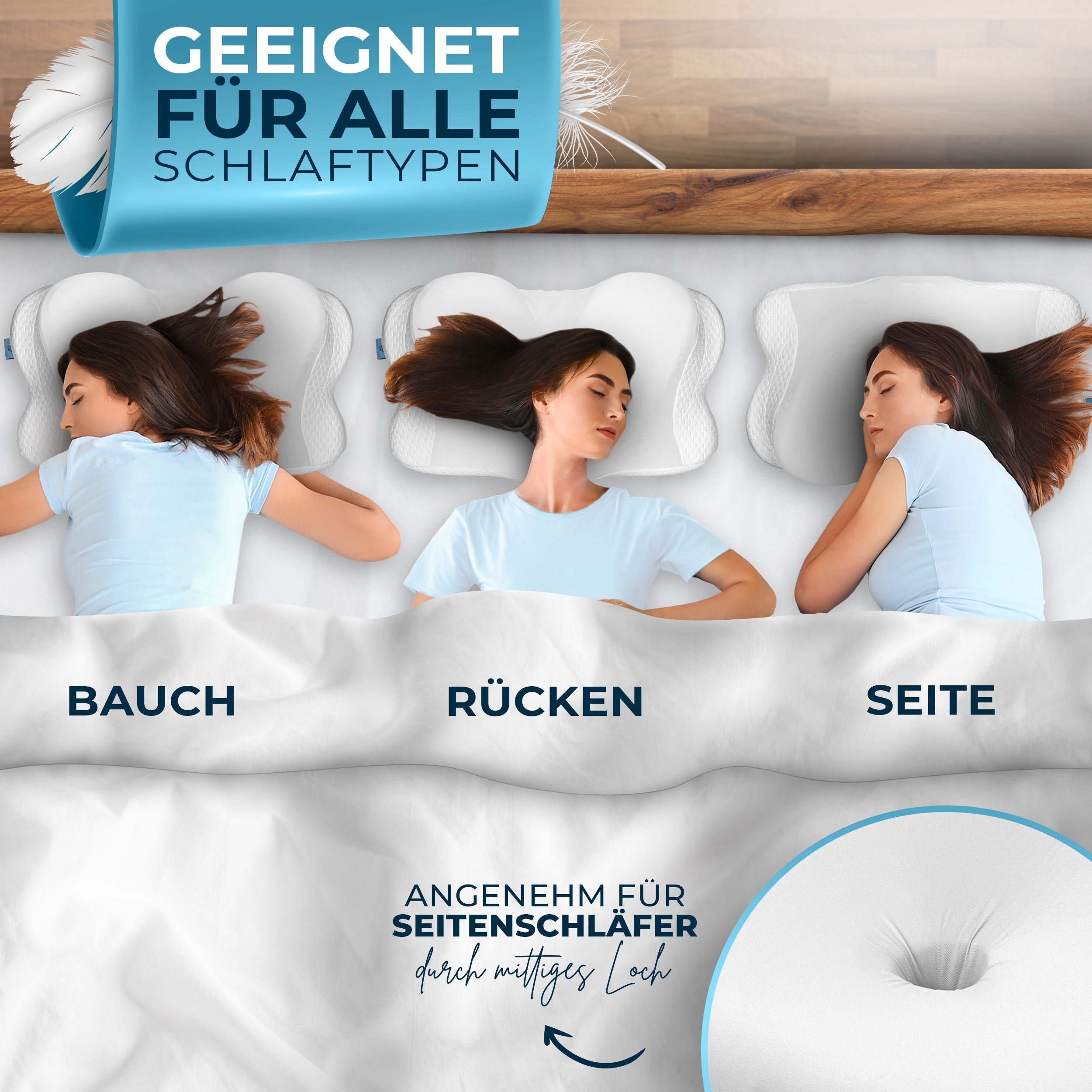 Orthopädisches Kissen - Weiß (Allrounder)