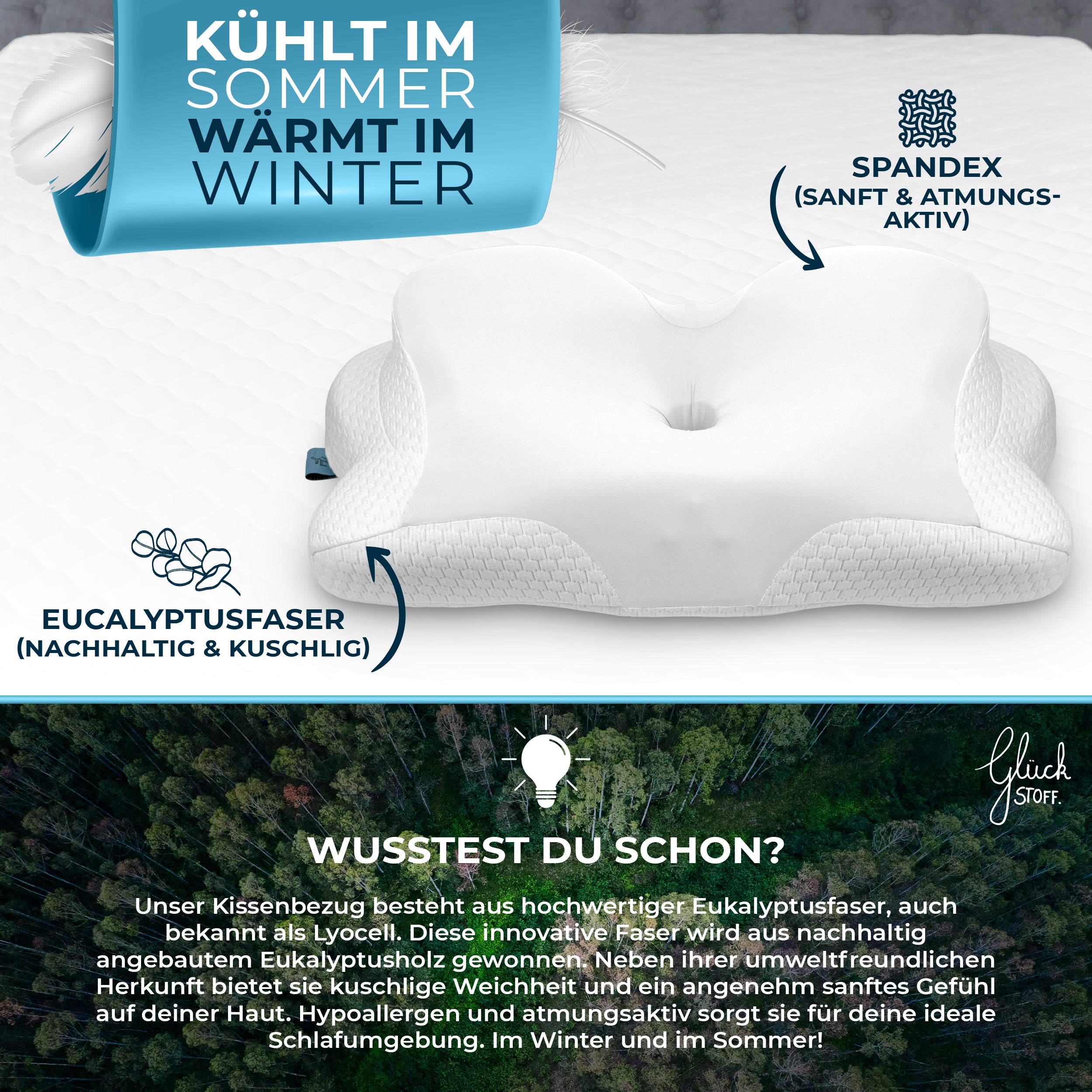 Orthopädisches Kissen - Weiß (Allrounder)