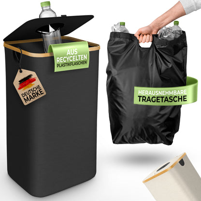 Pfandflaschen Aufbewahrung [inkl. XXL Tragetasche] - Schwarz