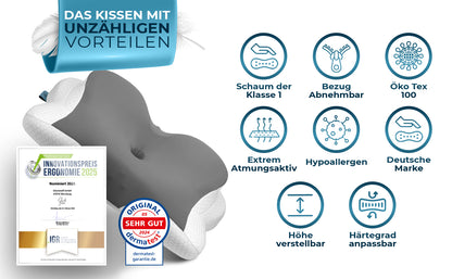 Orthopädisches Kissen - Grau (Allrounder)
