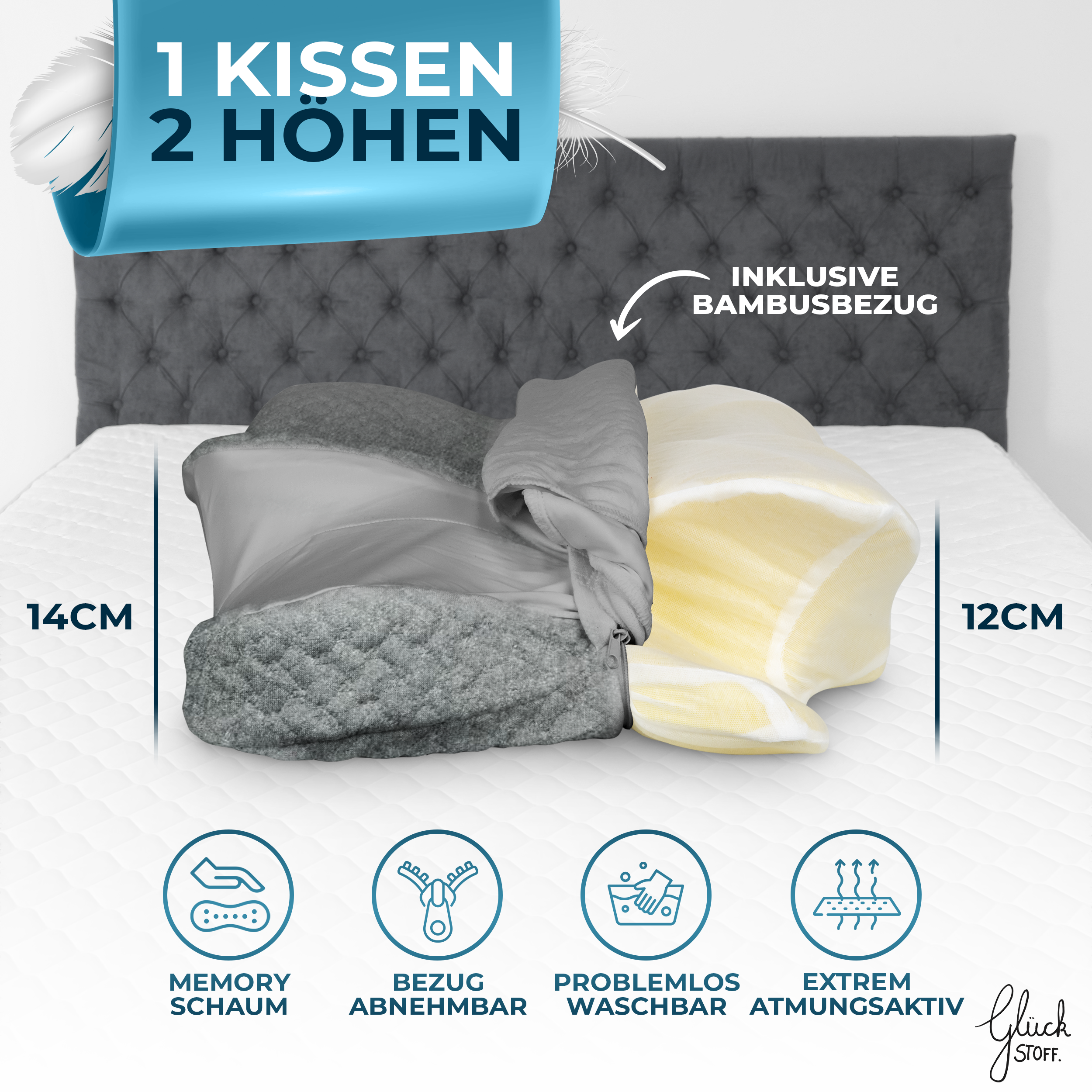 Orthopädisches Kissen Ergo Grau #Farbe_Grau