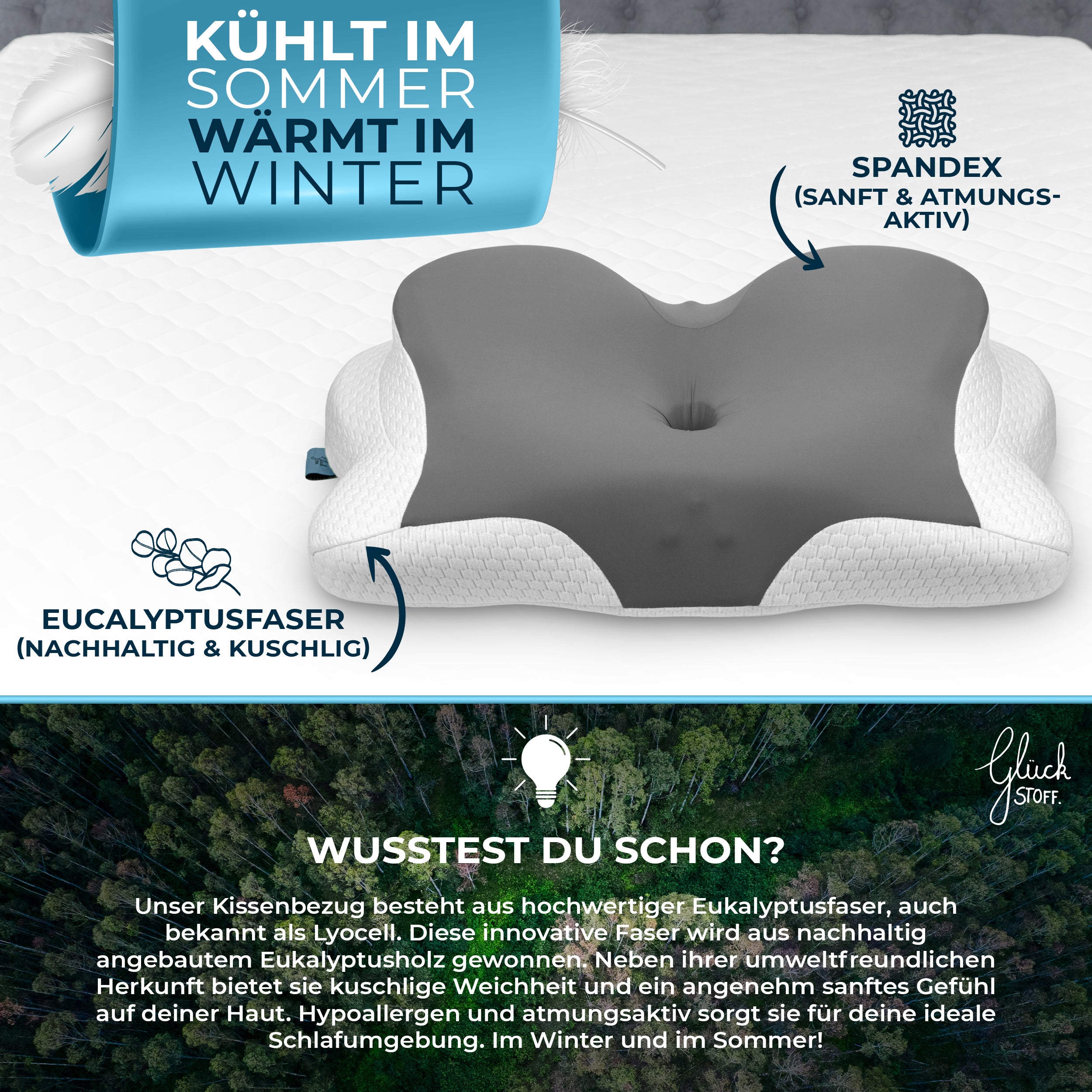 Orthopädisches Kissen - Grau (Allrounder)