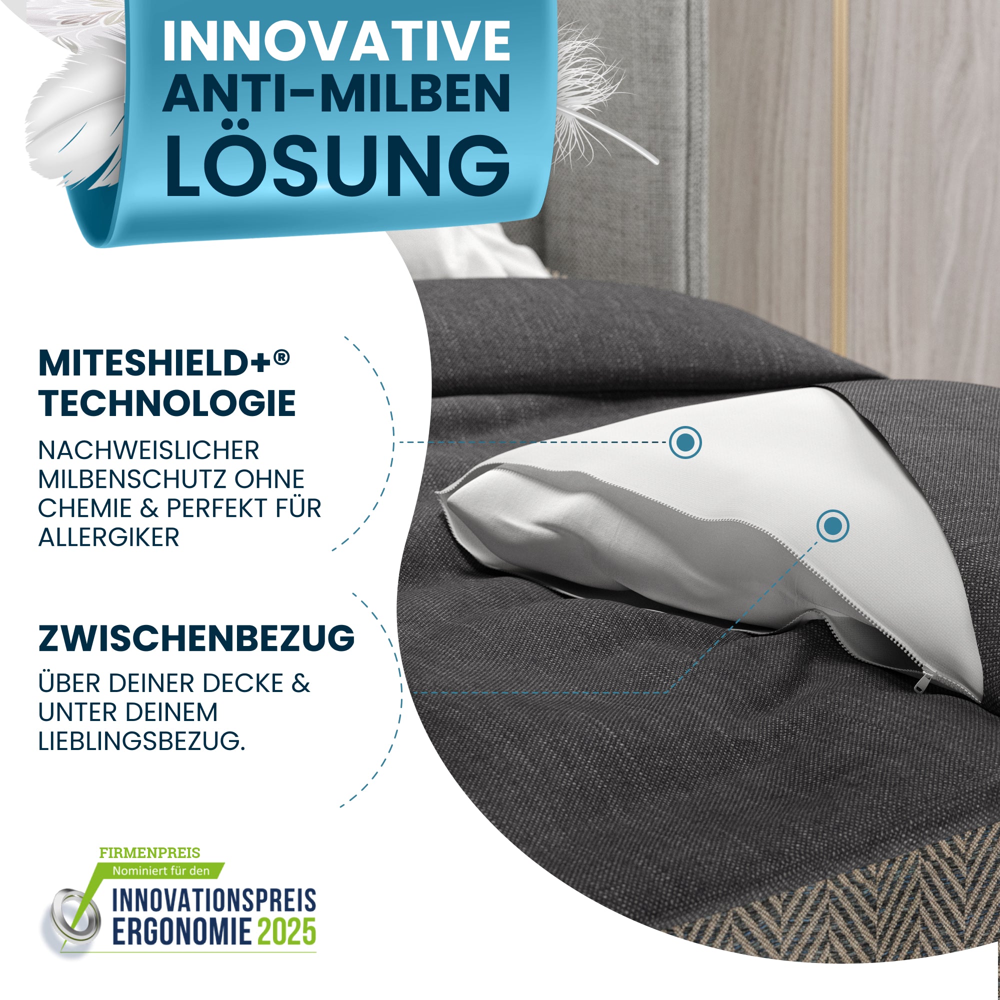 Milbenbezug Bettdecke [Zertifiziert in Deutschland]