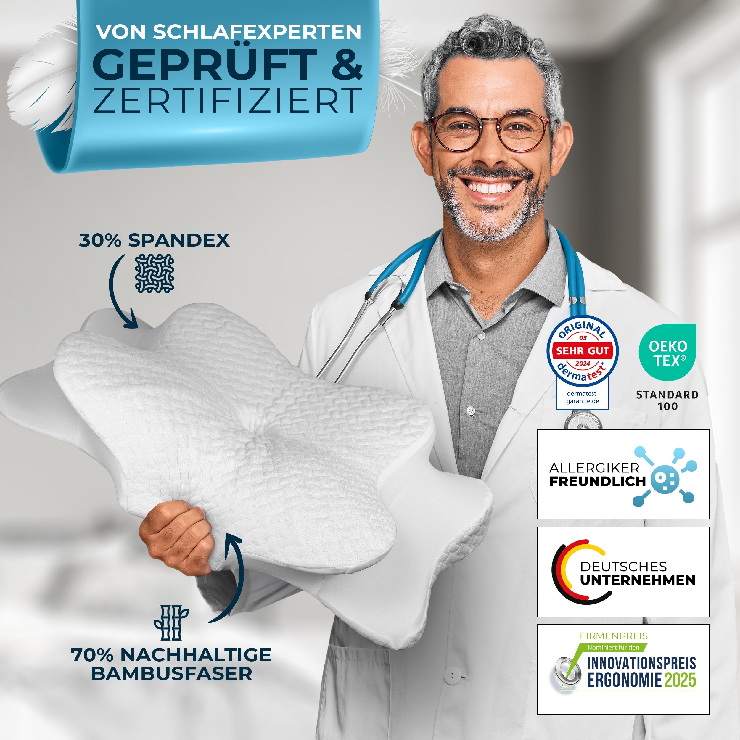 Orthopädisches Kissen Ergo Weiß 