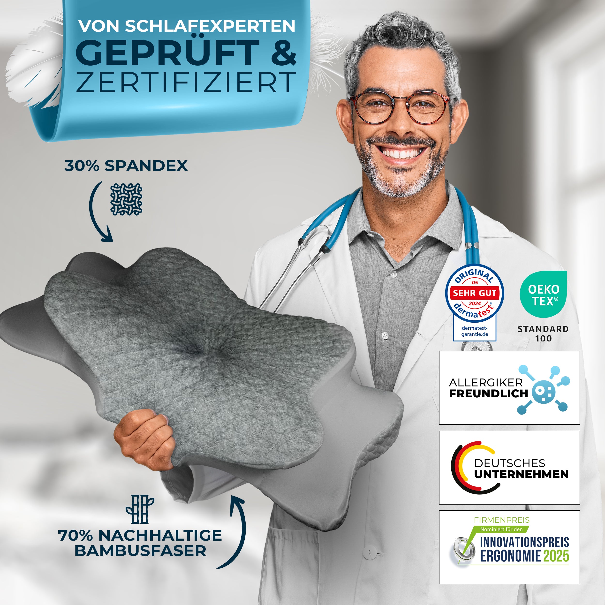 Orthopädisches Kissen Ergo Grau 