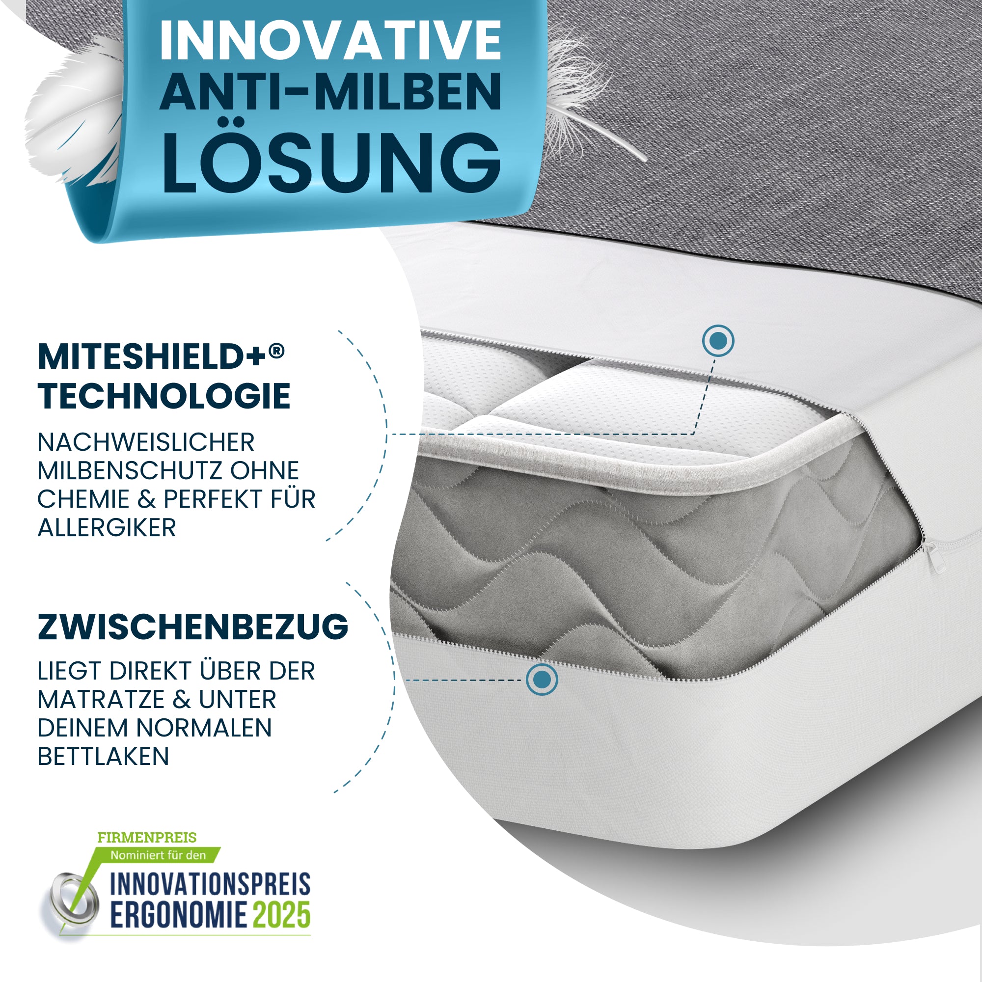 Milbenbezug Matratze [Zertifiziert in Deutschland]