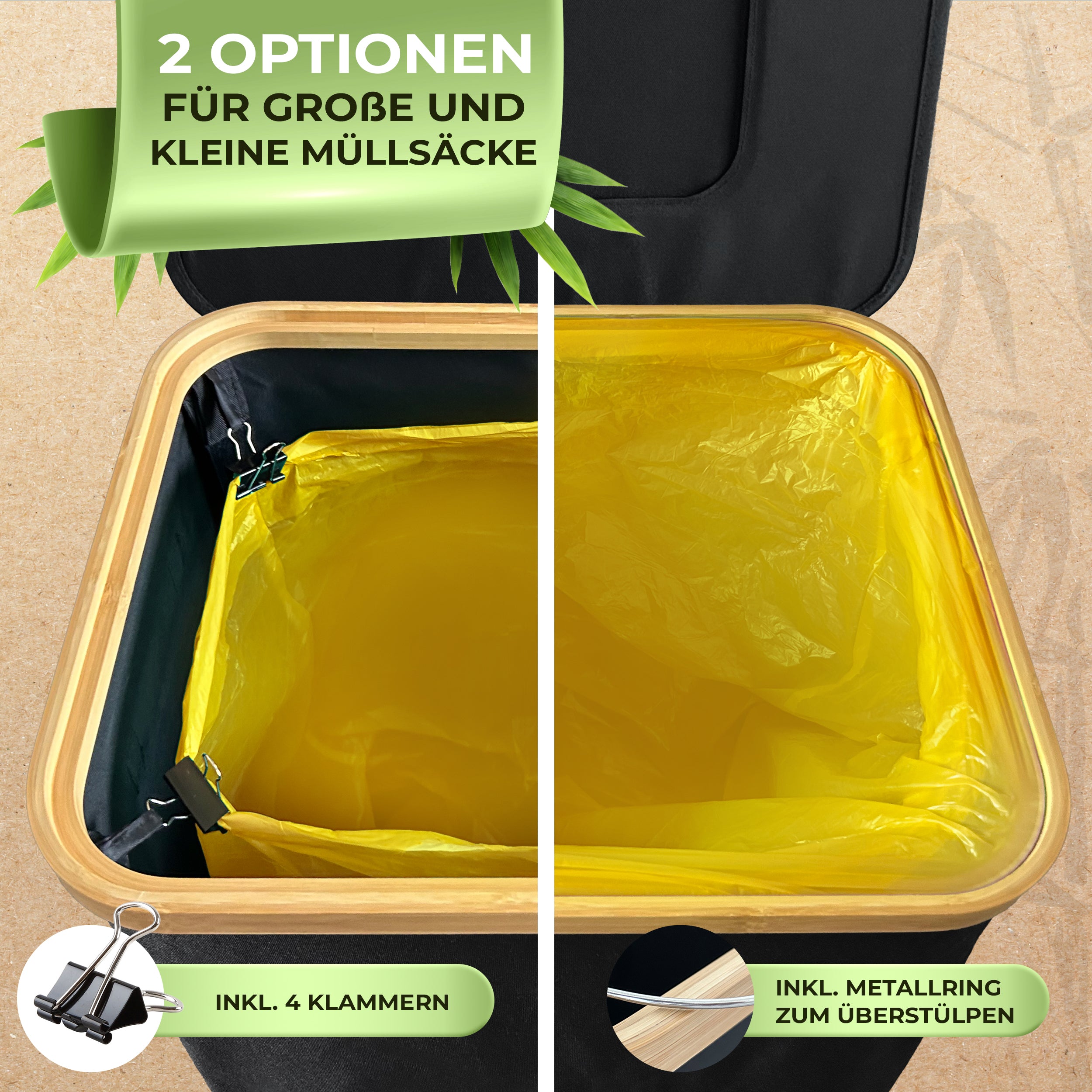 Gelber Sack Ständer [inkl. waschbarer Innentasche] - 100 L