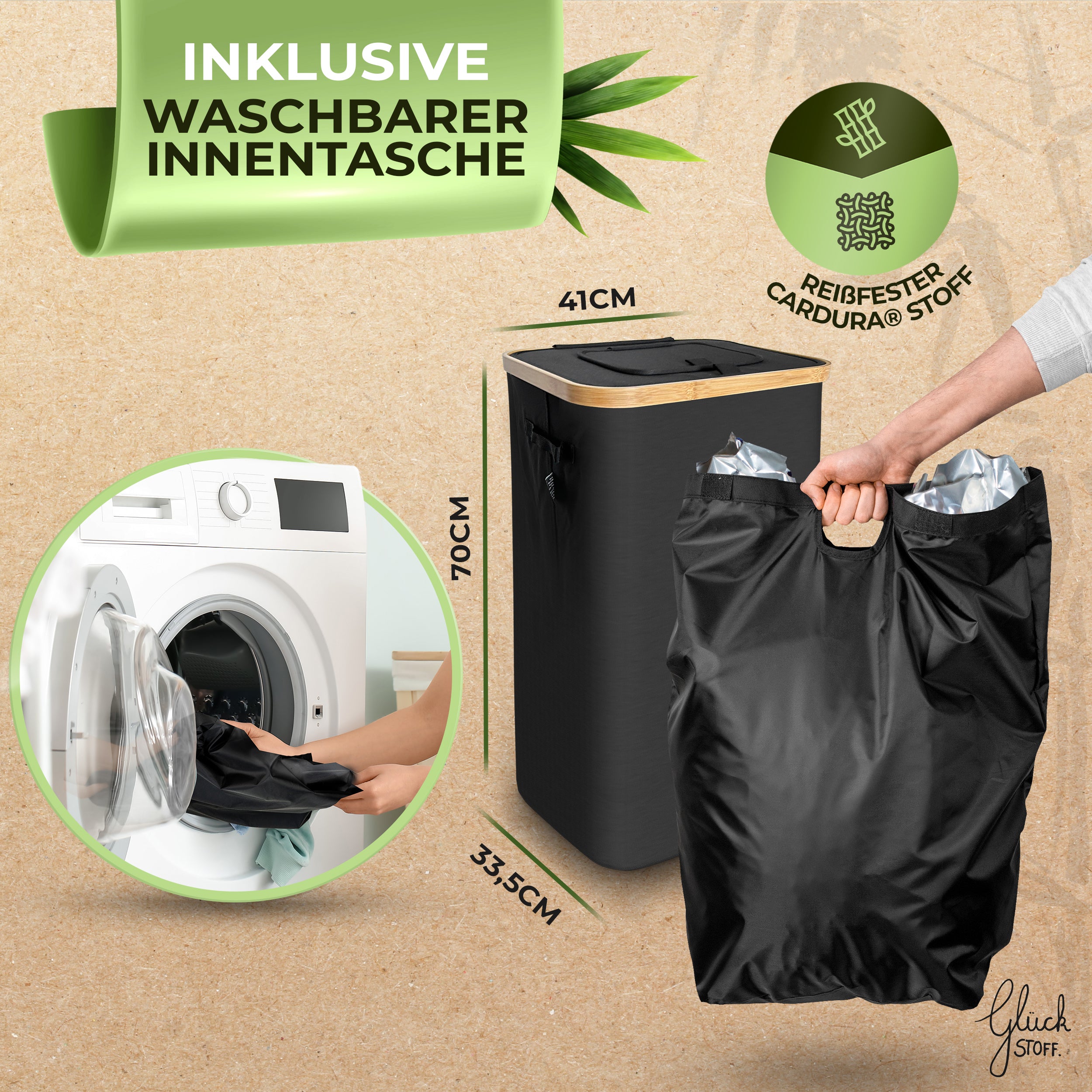 Gelber Sack Ständer [inkl. waschbarer Innentasche] - 100 L