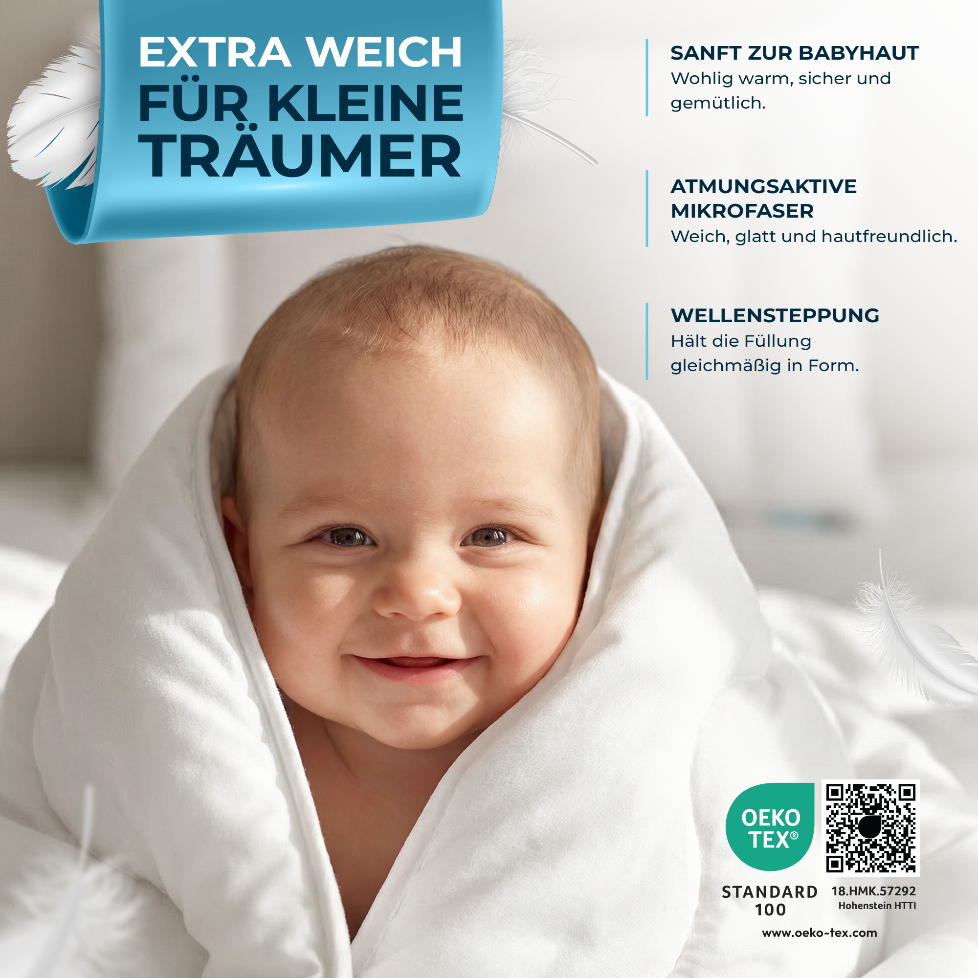 Baby Schlafset – Decke & Kissen [OEKO-TEX zertifiziert]