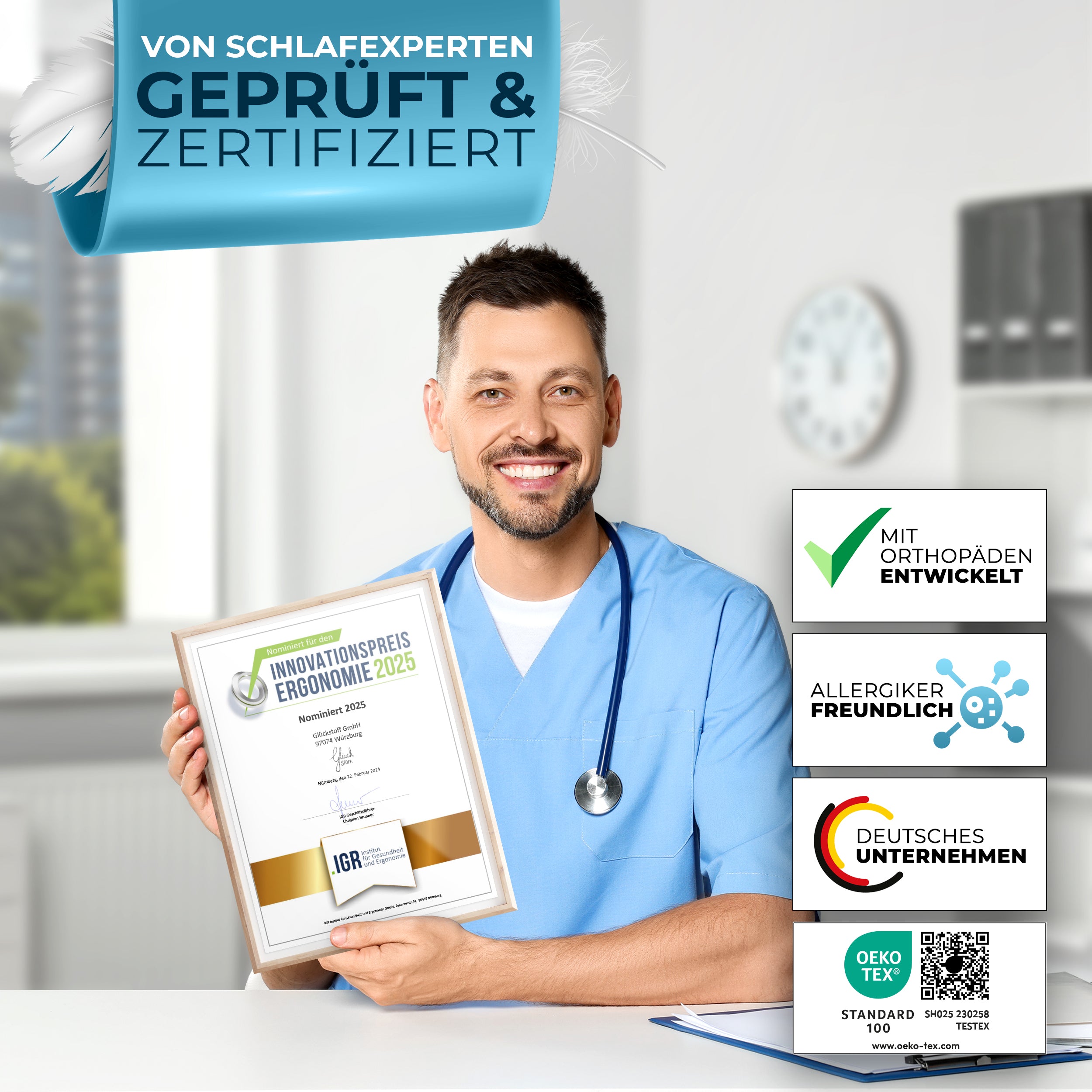 Orthopädisches Kissen - Weiß (Allrounder)